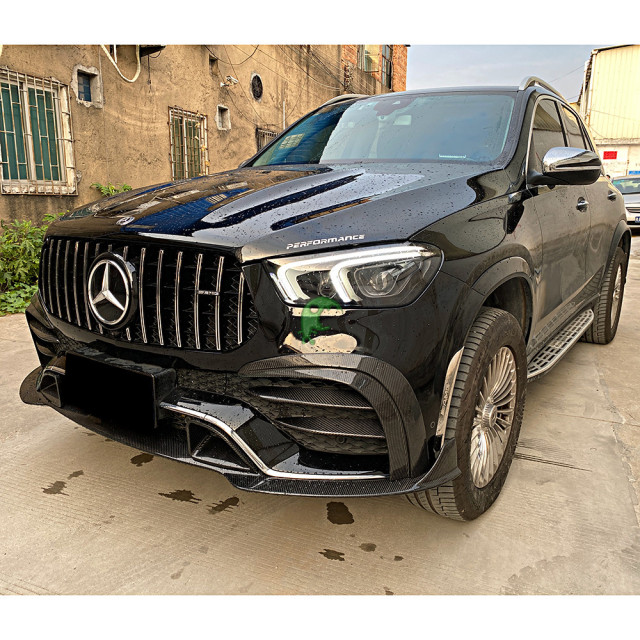 Speed Freak Style Dry Carbon Fiber Front Bumper Canards For Mercedes Benz GLE Class 450 2020-Present