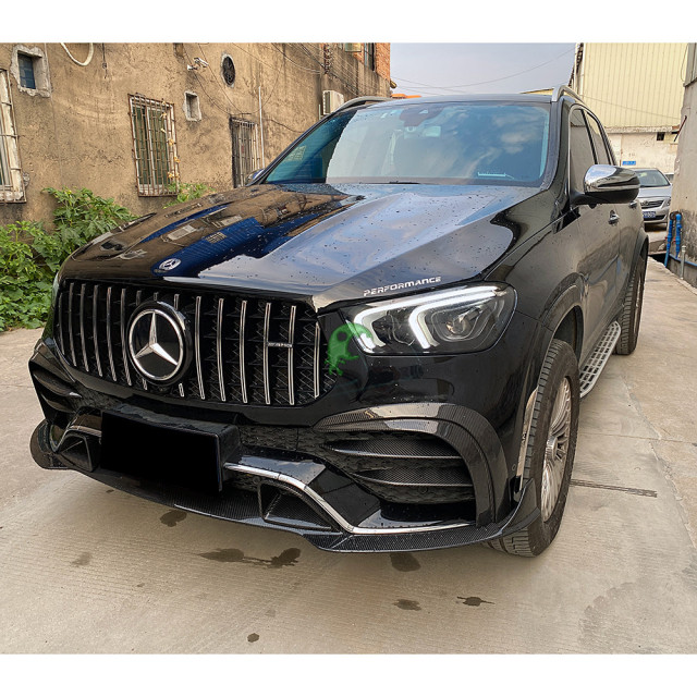 Speed Freak Style Dry Carbon Fiber Front Bumper Fog Light Cover Canards For Mercedes Benz GLE Class 450 2020-Present