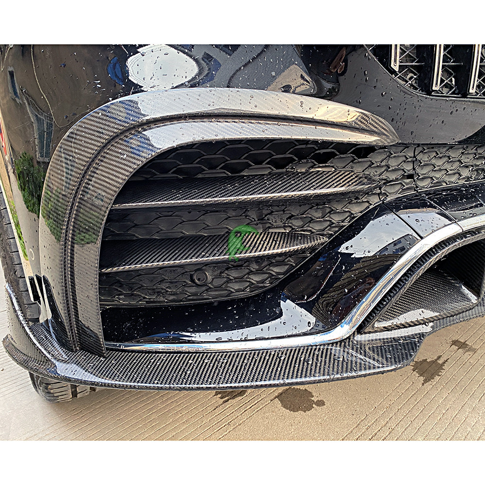 Speed Freak Style Dry Carbon Fiber Front Bumper Canards For Mercedes Benz GLE Class 450 2020-Present