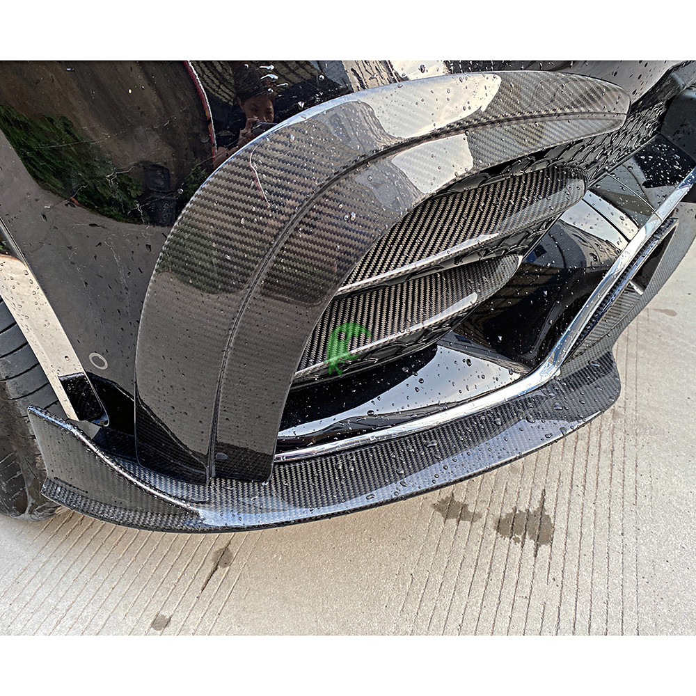 Speed Freak Style Dry Carbon Fiber Front Bumper Canards For Mercedes Benz GLE Class 450 2020-Present