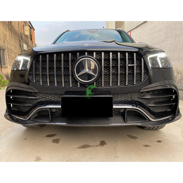 Speed Freak Style Dry Carbon Fiber Front Bumper Canards For Mercedes Benz GLE Class 450 2020-Present
