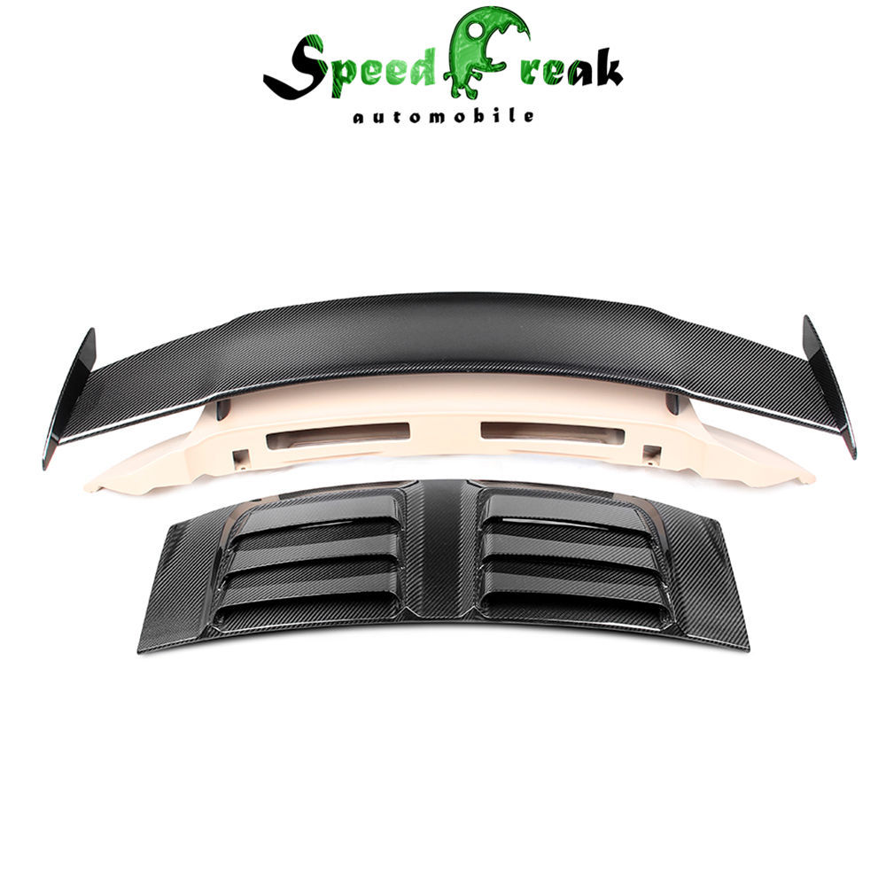 Topcar Style Half Dry Carbon Fiber Rear Spoiler (With Primer Base & Engine Cover) For Porsche 911 992 Carrera & S 2018-Present