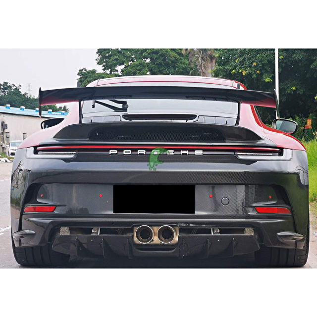 GT3 Style Full Dry Carbon Fiber Rear Spoiler Set For Porsche 911 992 Carrera &amp; S 2018-Present