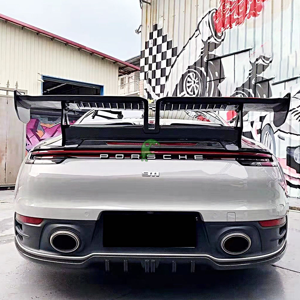Techart Style Dry Carbon Fiber Rear Spoiler Wing For Porsche 911 992 Carrera 2018-Present