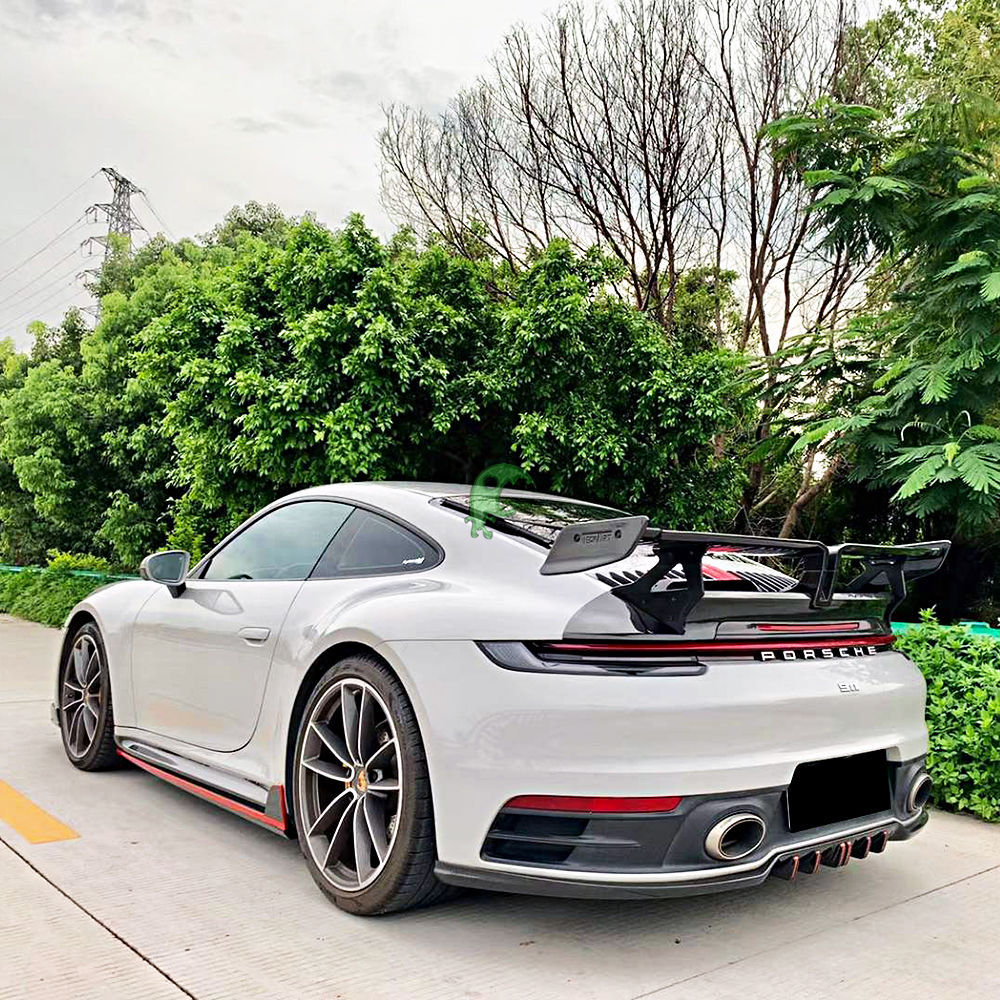 Techart Style Dry Carbon Fiber Rear Diffuser For Porsche 911 992 Carrera 2018-Present