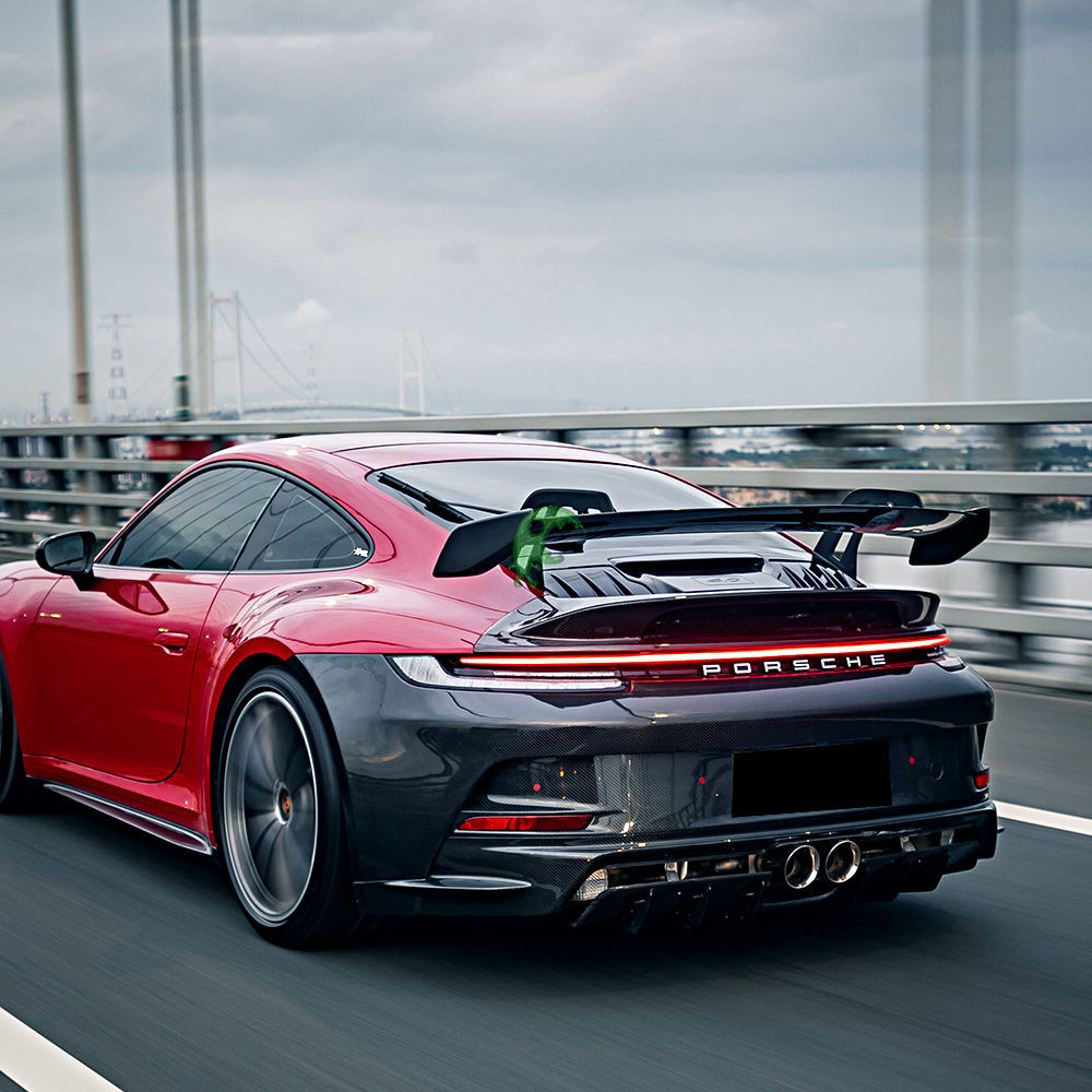 GT3 Style Full Dry Carbon Fiber Rear Spoiler Set For Porsche 911 992 Carrera & S 2018-Present