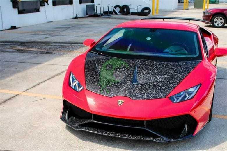 Forged Dry Carbon Fiber Engine Hood for Lamborghini Huracan LP610/LP580 - Vorsteiner Style