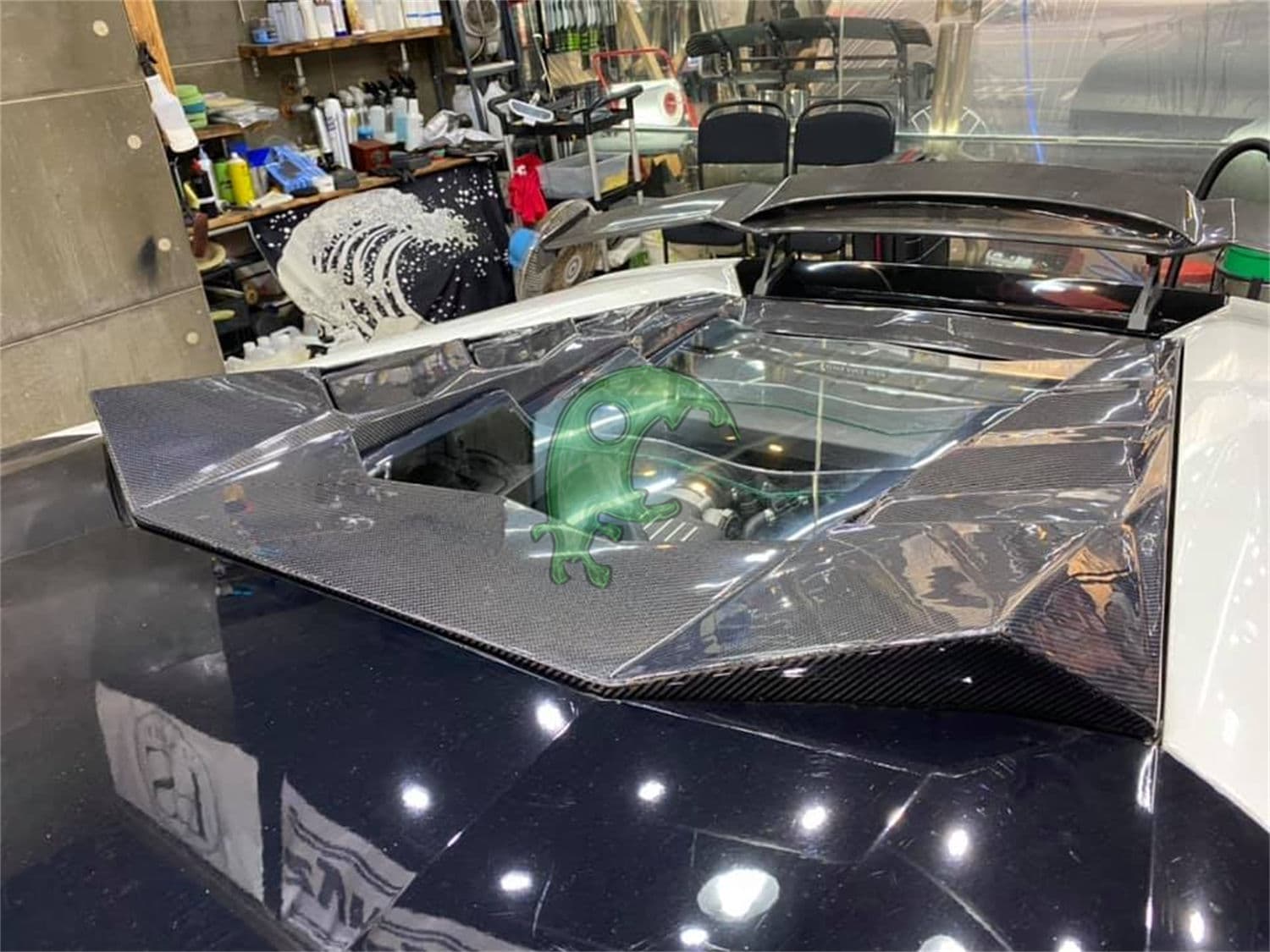 Carbon Fiber Rear Engine Hood Cover for Lamborghini Huracan LP610 - Mansory Style