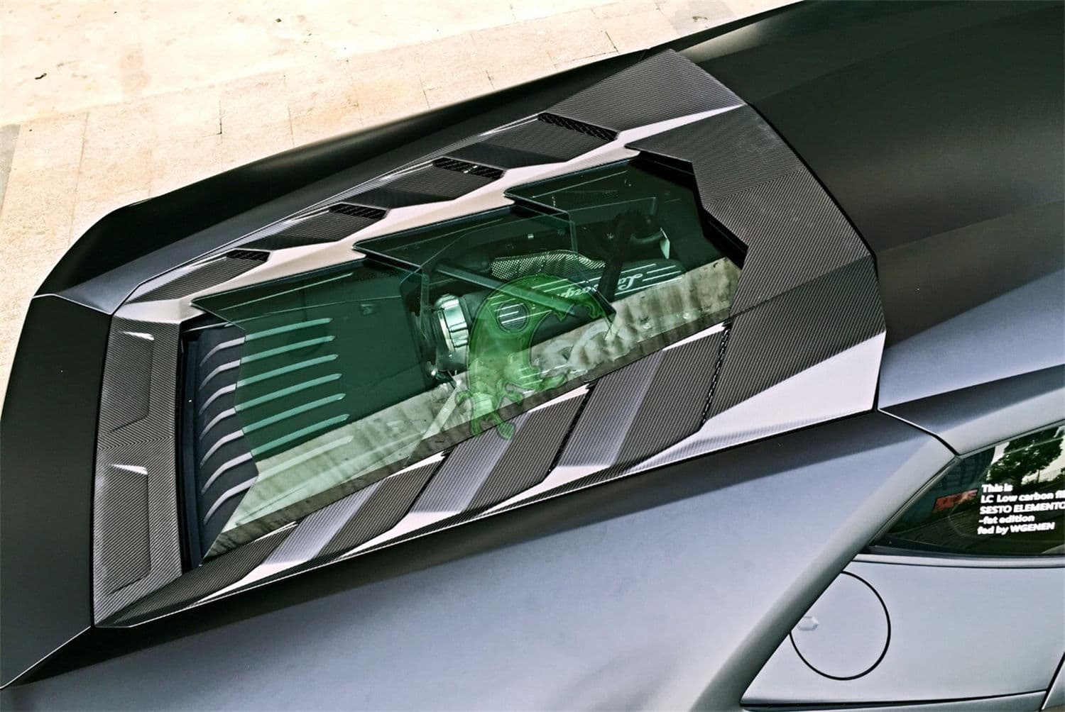 Carbon Fiber Rear Engine Hood Cover for Lamborghini Huracan LP610 - MSY Style
