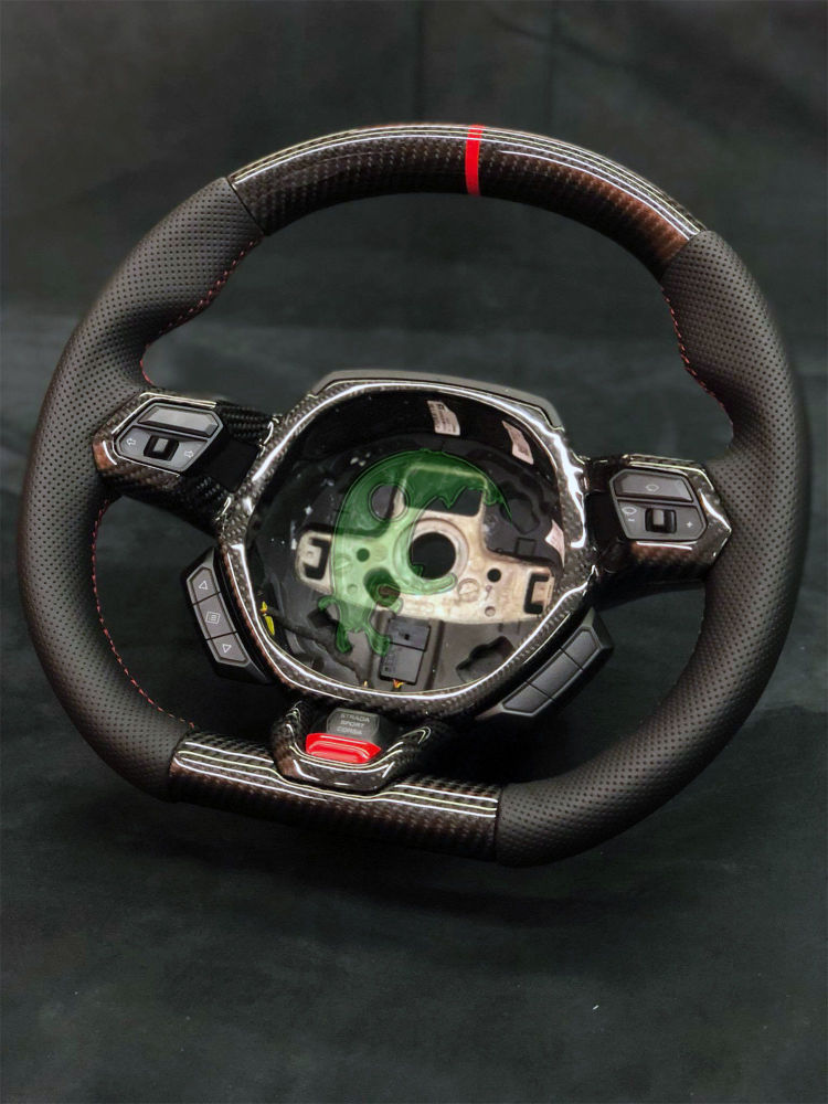 Dry Carbon Fiber Steering Wheel Center Trim Interiors Kits for Lamborghini Huracan LP610/LP580