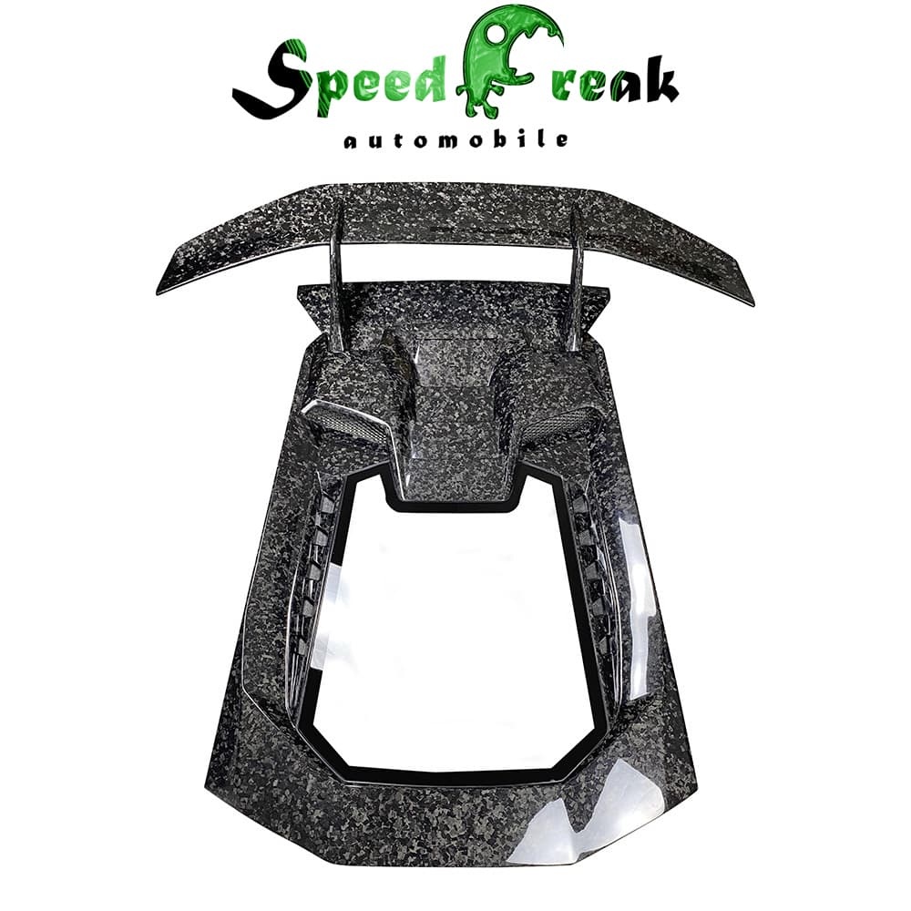 Forged Dry Carbon Fiber Rear Engine Cover & Lid & GT Spoiler Wing Set for Lamborghini Huracan LP610/LP580 - Performante Style
