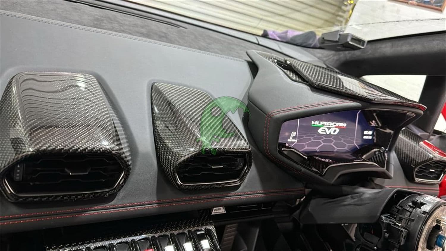 Dry Carbon Fiber DashBoard Top Cover Interior Kit for Lamborghini Huracan LP580/LP610/EVO/Tecnica (Replacement Parts)
