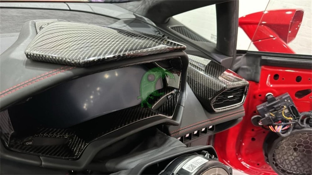 Dry Carbon Fiber DashBoard Top Cover Interior Kit for Lamborghini Huracan LP580/LP610/EVO/Tecnica (Replacement Parts)