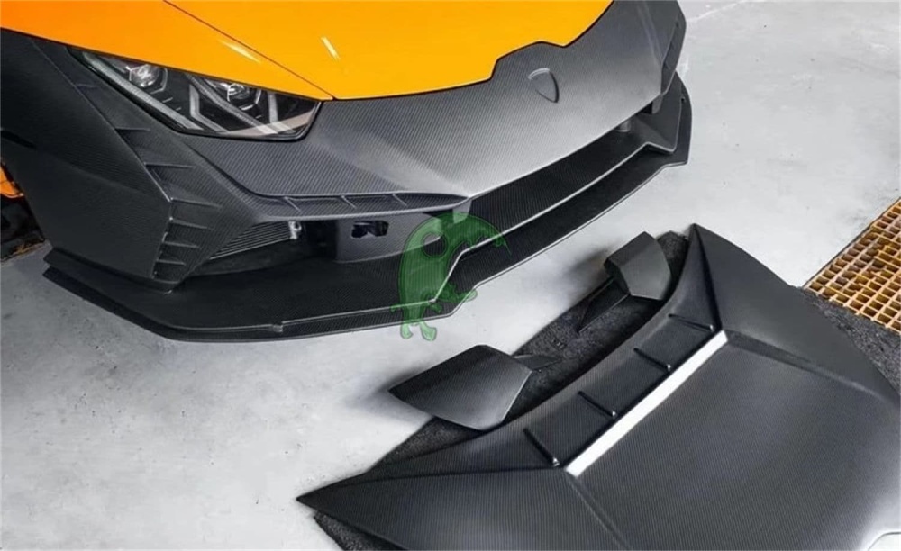 Dry Carbon Fiber Front Bumper for Lamborghini Huracan LP610/LP580/EVO - Tecnica Style