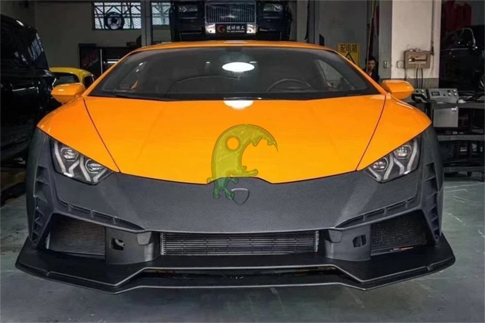Dry Carbon Fiber Front Bumper for Lamborghini Huracan LP610/LP580/EVO - Tecnica Style