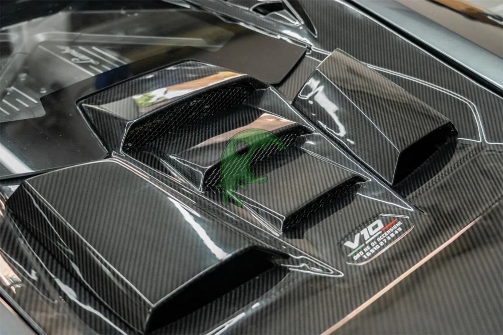 Dry Carbon Fiber Rear Engine Cover Hood for Lamborghini Huracan LP610/LP580/EVO - Tecnica Style