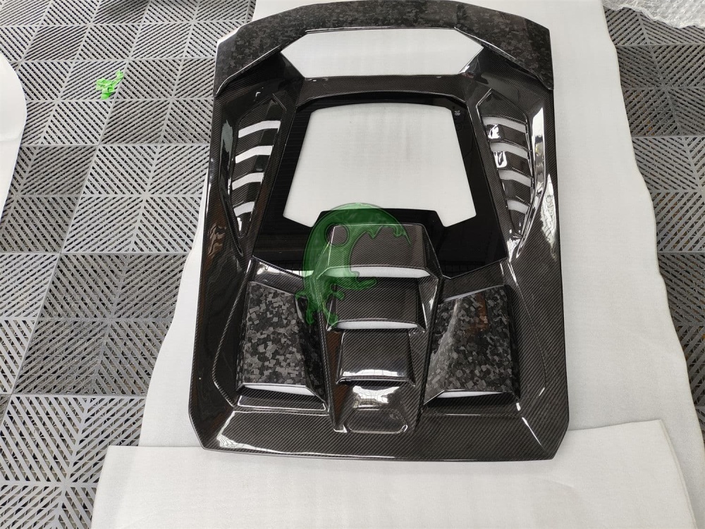 Dry Carbon Fiber Rear Engine Cover Hood for Lamborghini Huracan LP610/LP580/EVO - Tecnica Style
