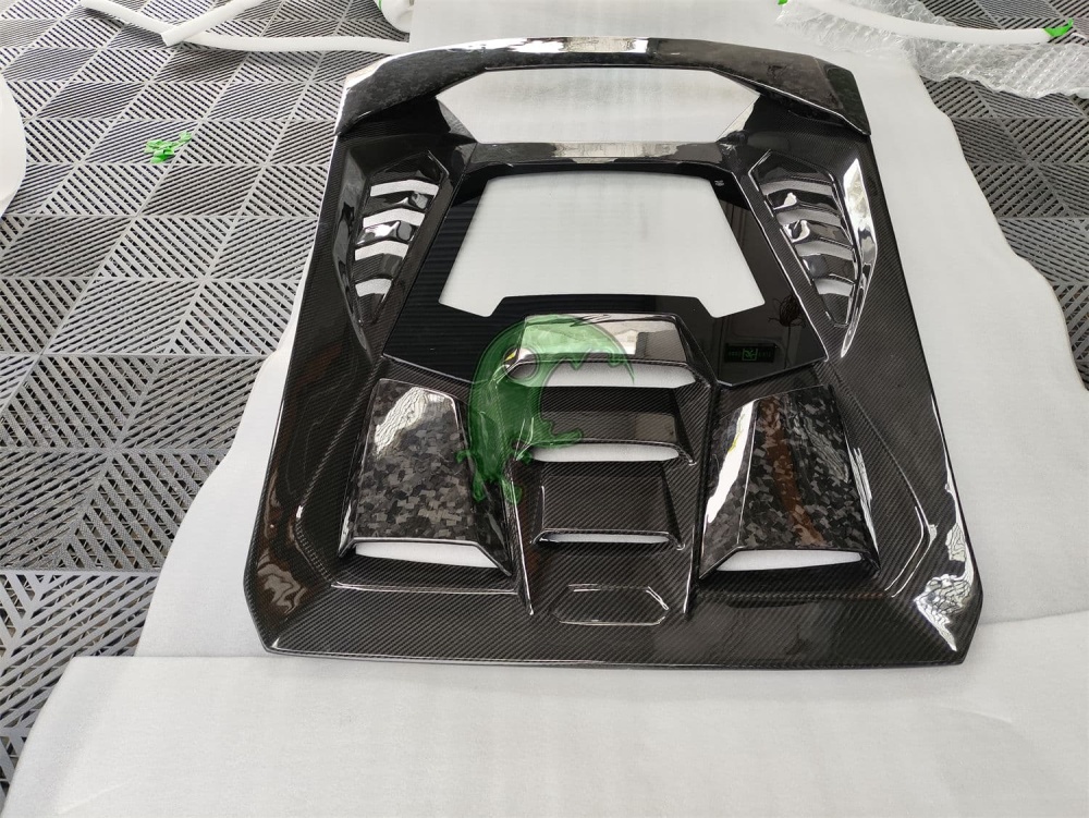 Dry Carbon Fiber Rear Engine Cover Hood for Lamborghini Huracan LP610/LP580/EVO - Tecnica Style