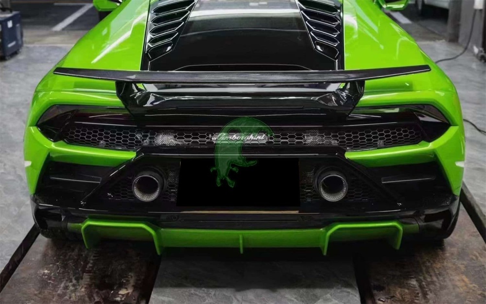 Dry Carbon Fiber Rear Spoiler GT Wing with Deck Lid for Lamborghini Huracan LP610/LP580/EVO - Tecnica Style