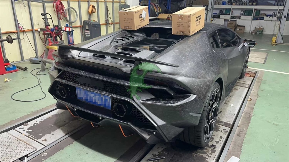 Dry Carbon Fiber Rear Spoiler GT Wing with Deck Lid for Lamborghini Huracan LP610/LP580/EVO - Tecnica Style
