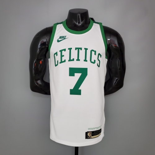 BROWN 75th Anniversary Celtics White NBA Jersey S-XXL