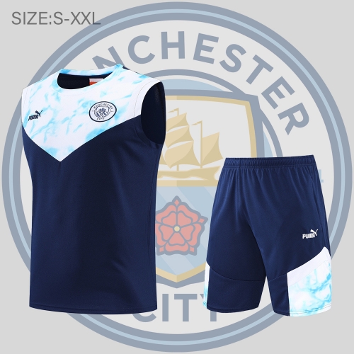 22/23 Manchester City vest training suit kit Royal Blue S-XXL