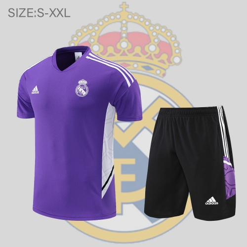 22/23 Real Madrid Training Suit Short Sleeve Kit Purple S-XXL