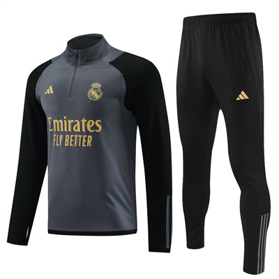 23-24 Real Madrid Dark Grey Training Jersey