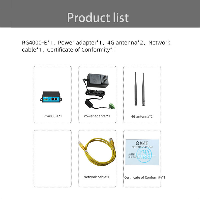 packing list - 4G industrial router  RG4000-E