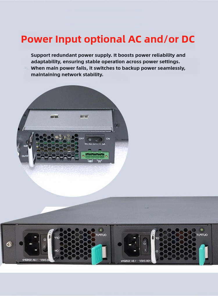 Pluggable dual modular PSU redundancy, supporting AC andor DC input