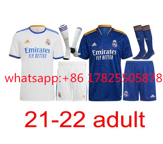 Free Shipping Real Madrid Adult Set+Socks 2021-2022 Thailand's best quality