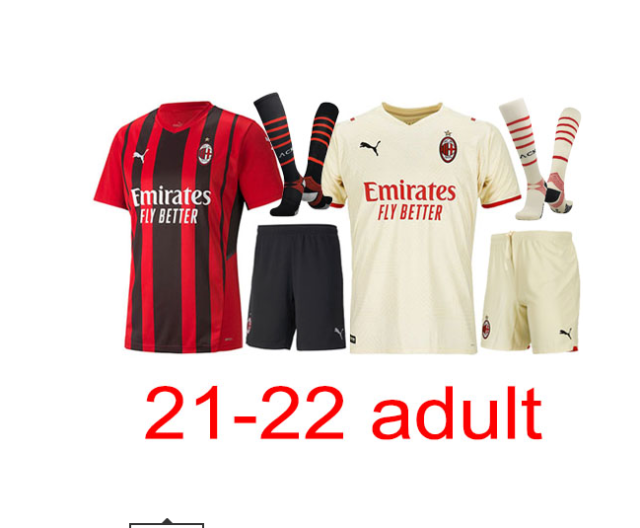 Free Shipping AC Milan Adult Set + Patch 2021-2022 Thailand's best quality
