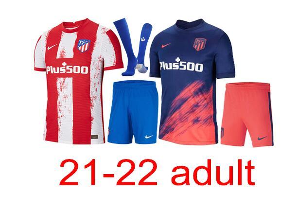 Free Shipping Atletico Madrid Adult Set+Socks 2021-2022 Thailand's best quality