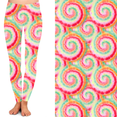 High waisted leggings with rainbow pattern