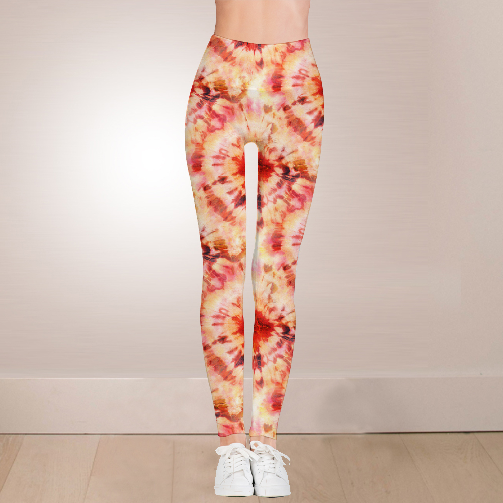 Colorful floral high waist leggings