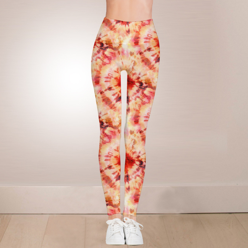 Colorful floral high waist leggings
