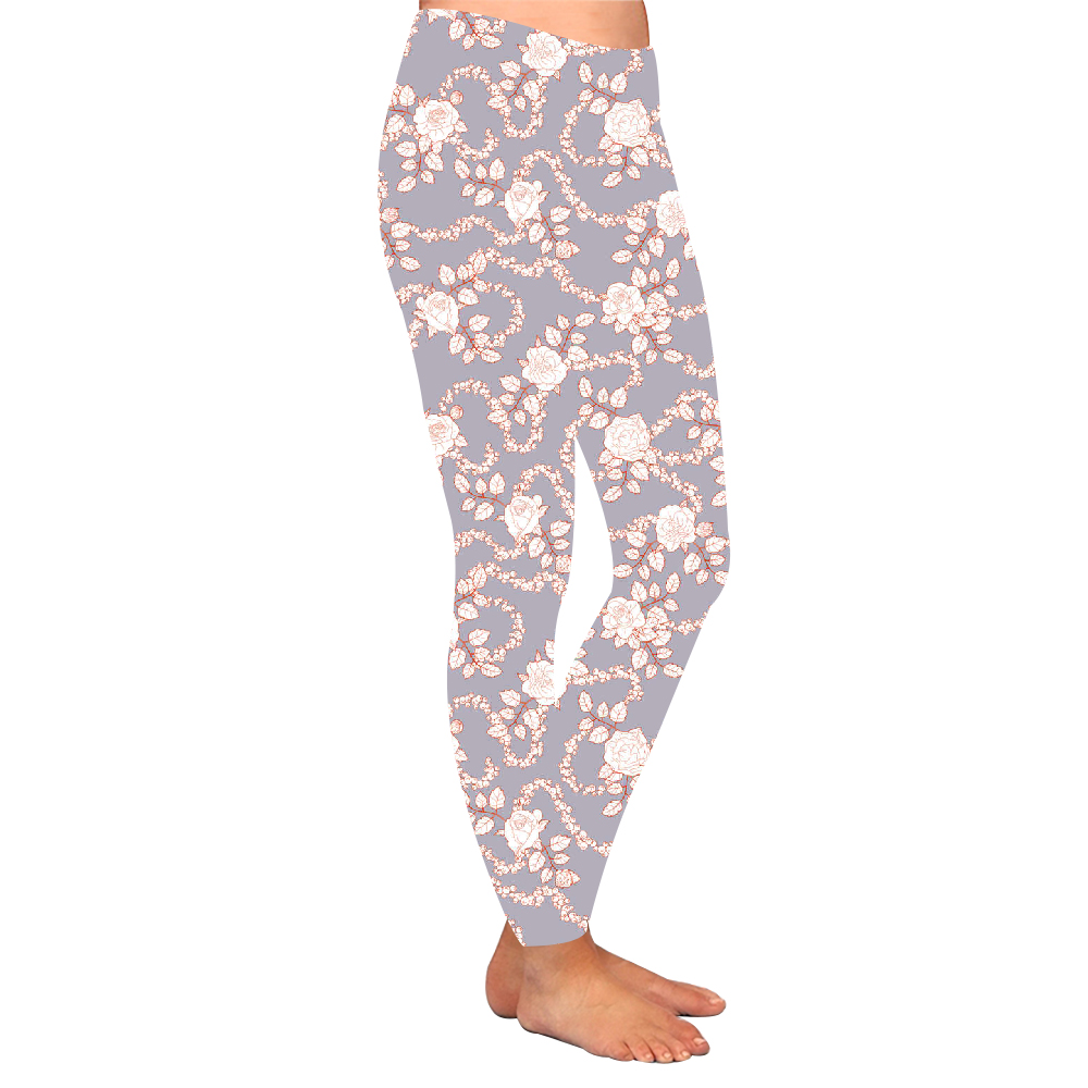 Lavender floral high waist leggings