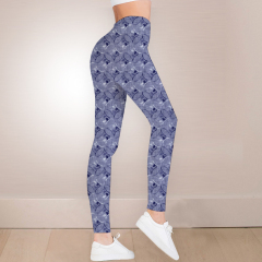 Light blue star high waist leggings