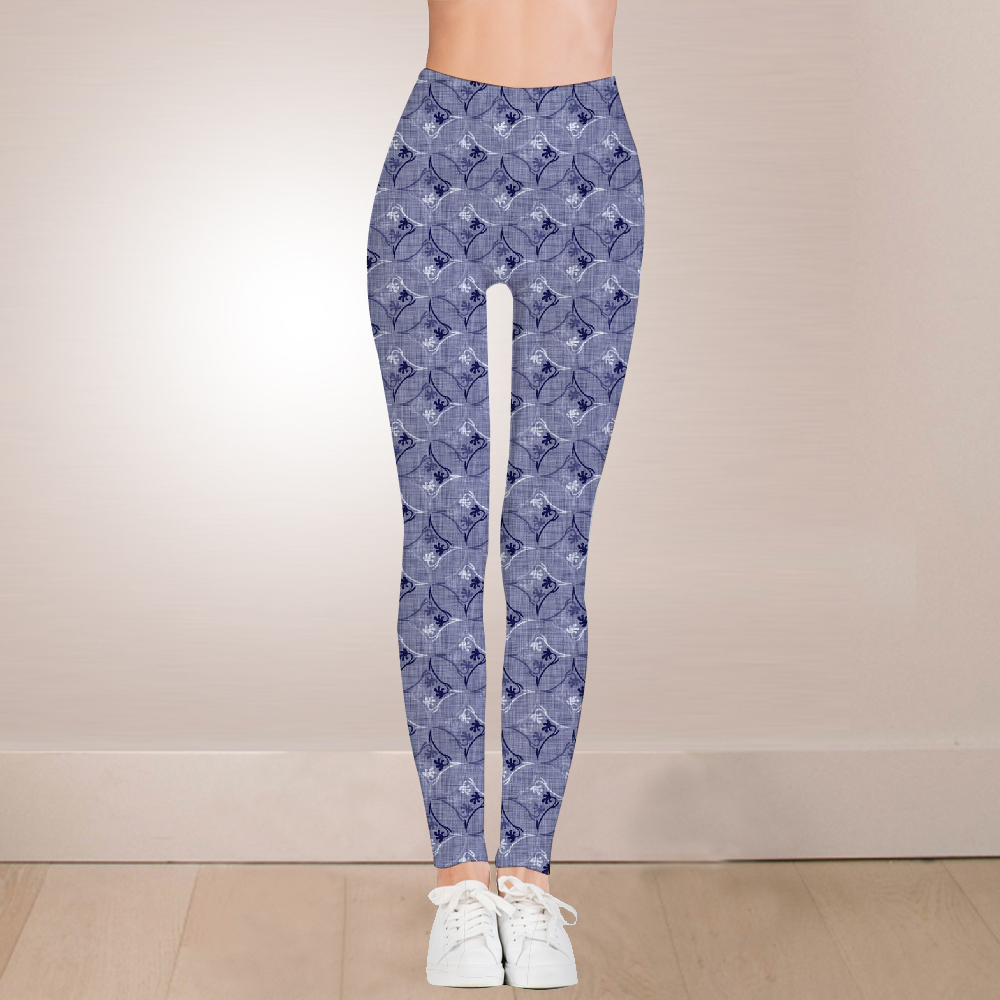 Light blue star high waist leggings