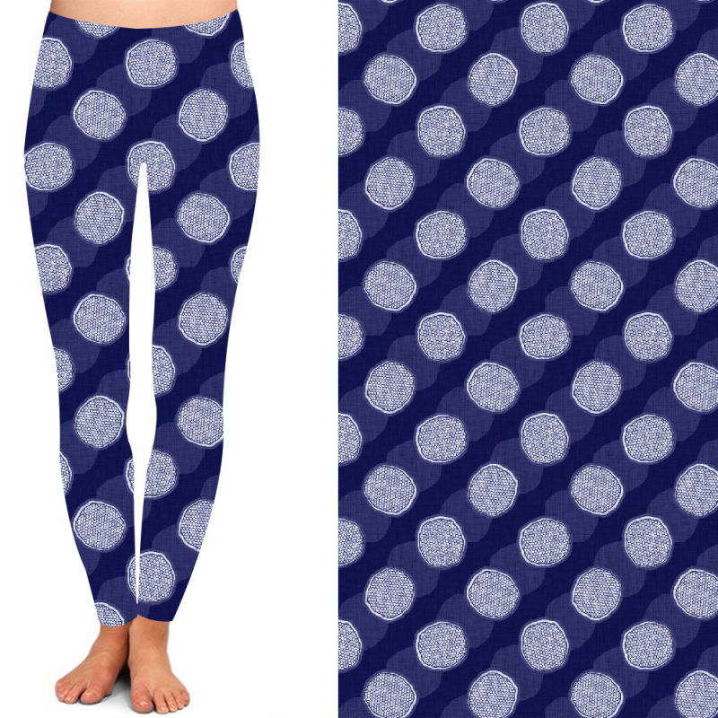 Purple wave dot high waist leggings