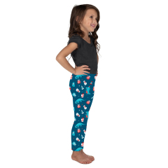 Little dinosaur with a blue background Kids Leggings