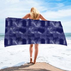 Dark blue bottom texture square beach towel