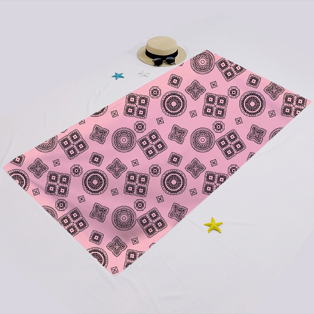 Pink background pattern square beach towel