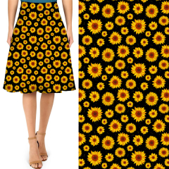 Sunflower with black background skirt