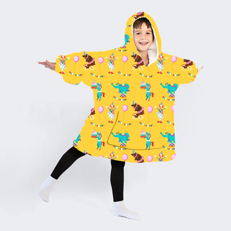 Yellow Circus wearable hoodie blanket