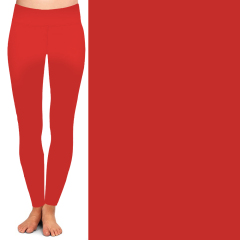 Bright red soild leggings