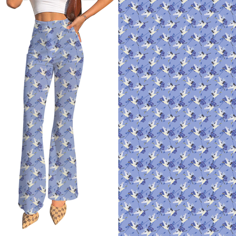 Blue swan printing- flares pants