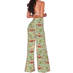 Santa Printing-flares pants