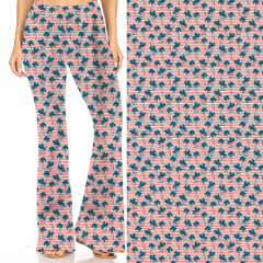 Pink coconut tree-flares pants
