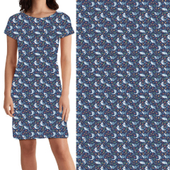 Blue whale print Dorothy Dress